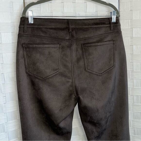 J Jill Womens Faux Suede Pants Size 10 Mocha Brown Beach Boho Contemporary Soft - Picture 6 of 15